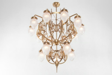 PANNON 15 - Handmade brass chandelier by Patinas Lighting - view 3